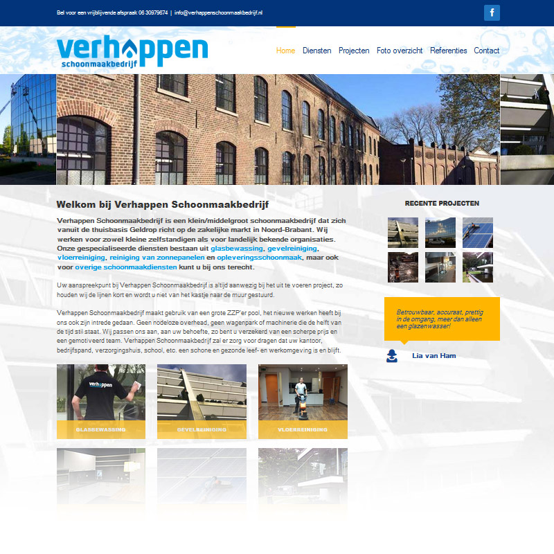 webdesign verhappenschoonmaakbedrijf.nl macman veldhoven